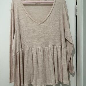 T.La Soft Cream V-Neck Tunic 3XL